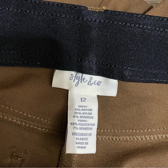 Style & Co Dark Camel Brown Stretch Skinny Pants - Picture 5 of 7